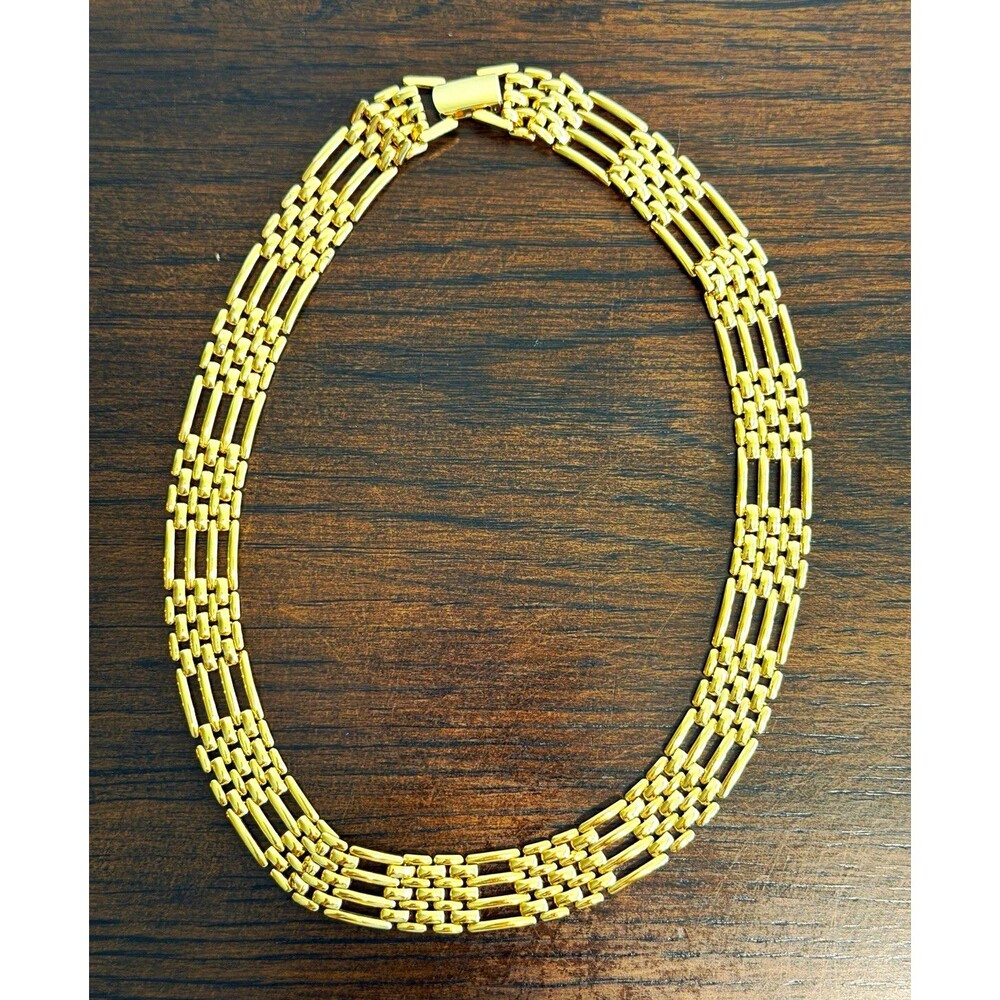 Napier Classic Gold Tone Metal Choker PAT. 474749